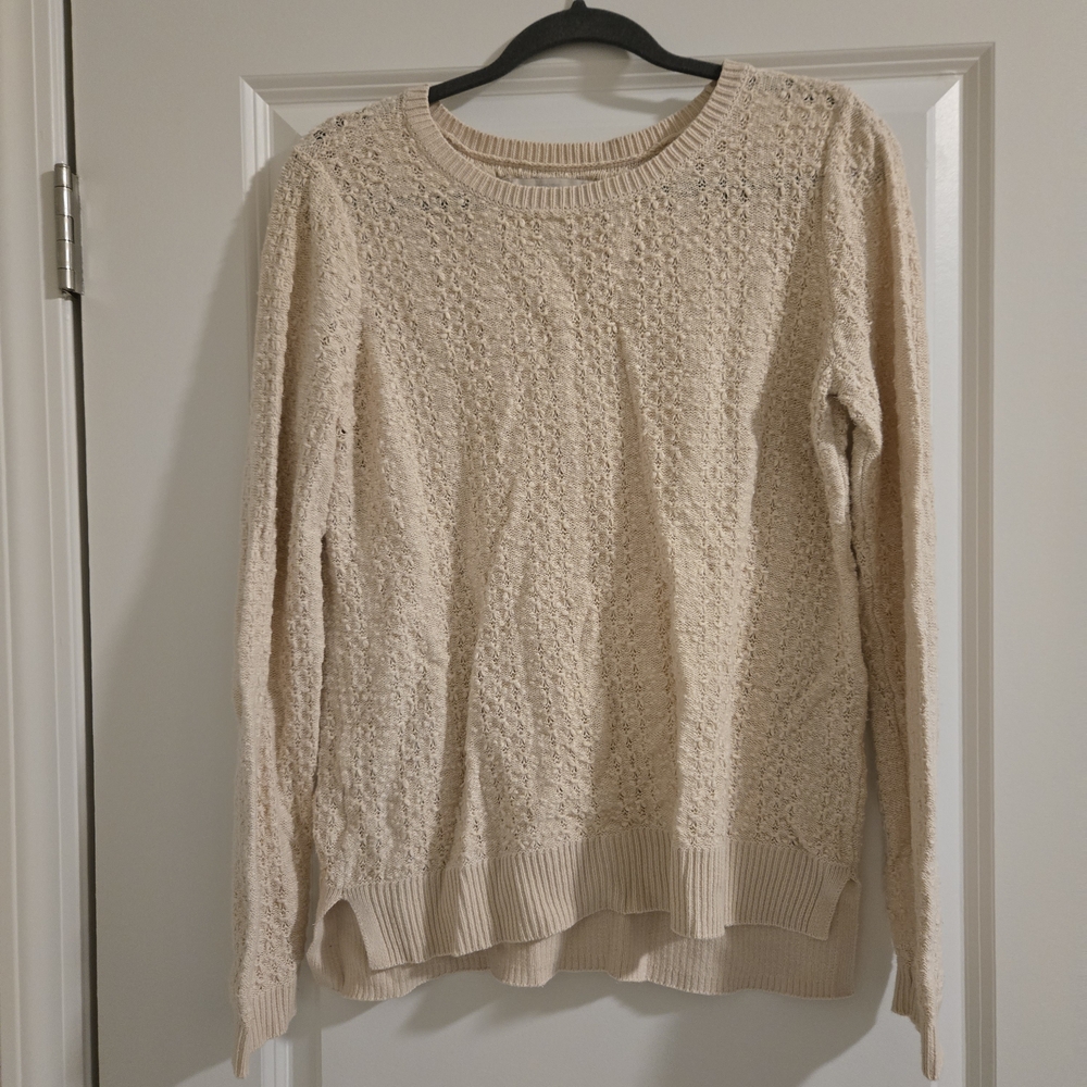 LOFT Women's Textured Cream Sweater